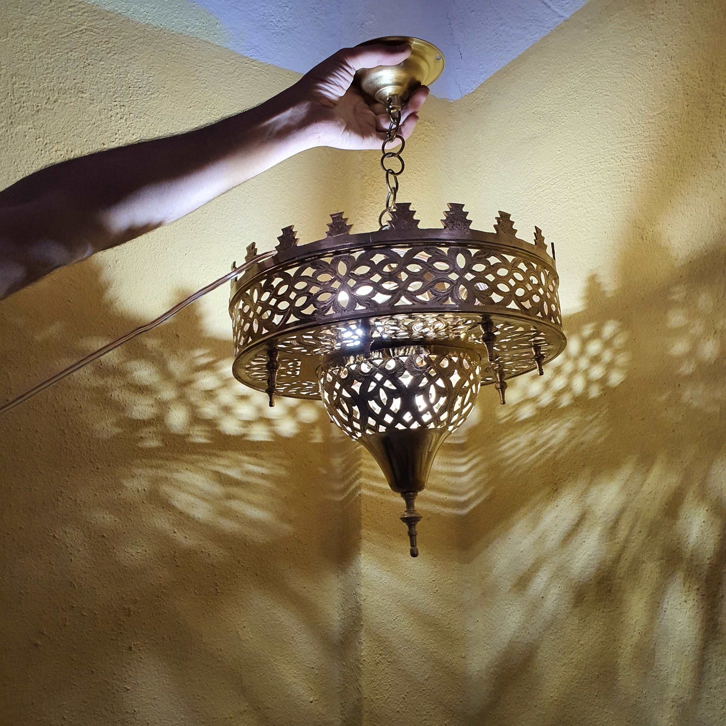 Moroccan chandelier, brass pendant lamp