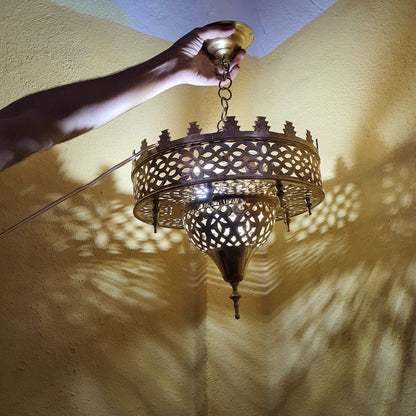 Moroccan chandelier, brass pendant lamp