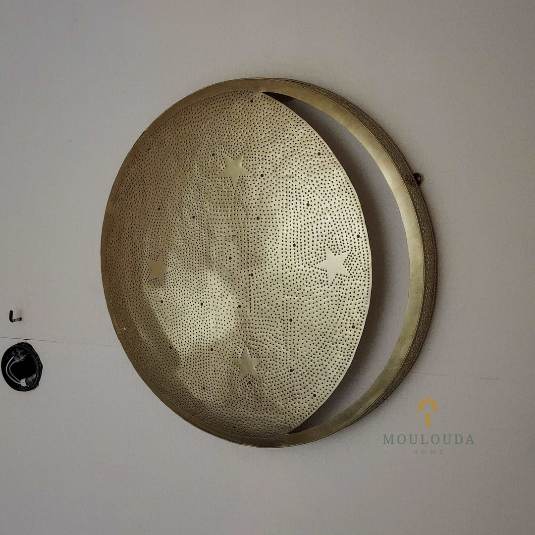 Moon and Stars Wall Sconce - Handmade Moroccan Lamp - Mouloudahome