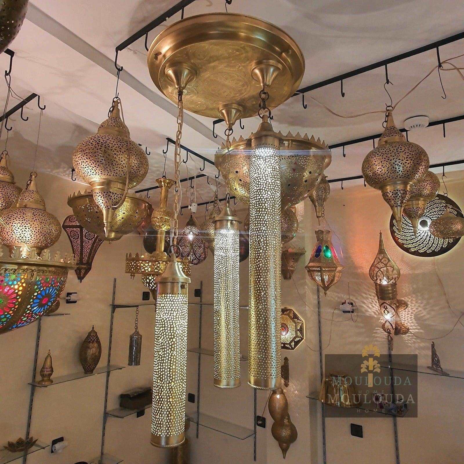 Moroccan Chandelier, Moroccan ceiling light, Moroccan lamp, - Mouloudahome