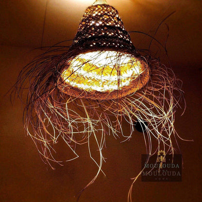 Moroccan pendant light, Rattan chandelier, hanging lantern, Moroccan lantern - Mouloudahome