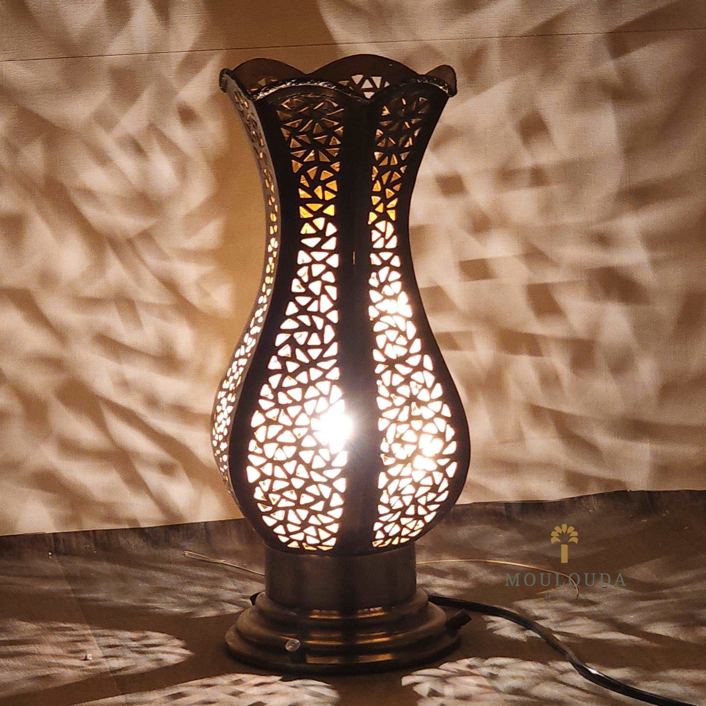 Flower Standing Lamp, Table lamp, Large, Boho Lighting, Moroccan Lamp, lampe à pied - Mouloudahome