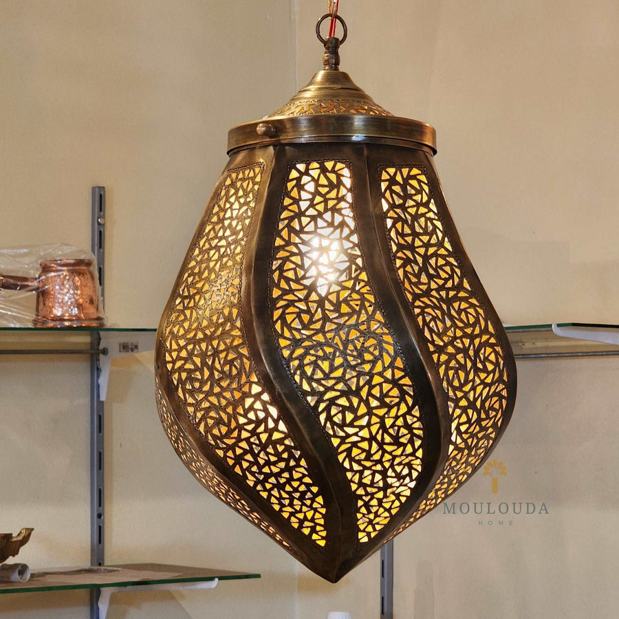 Luxurious Moroccan Brass Chandeliers - Handcrafted Pendant Lamps - Mouloudahome