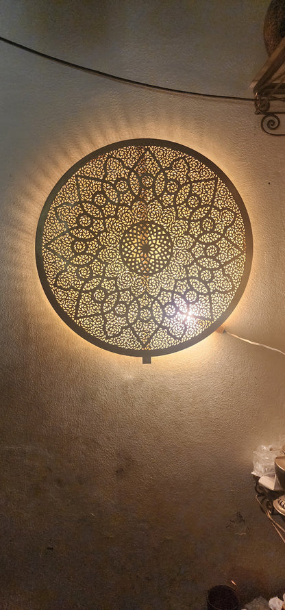 Designer wall lamp, brass lamp, Moroccan Wall decor - Golden Glory Limited