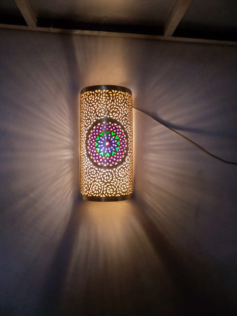 Wall lamp, wall sconce, moroccan lamp, handmade brass wall lamp - Golden Glory Limited