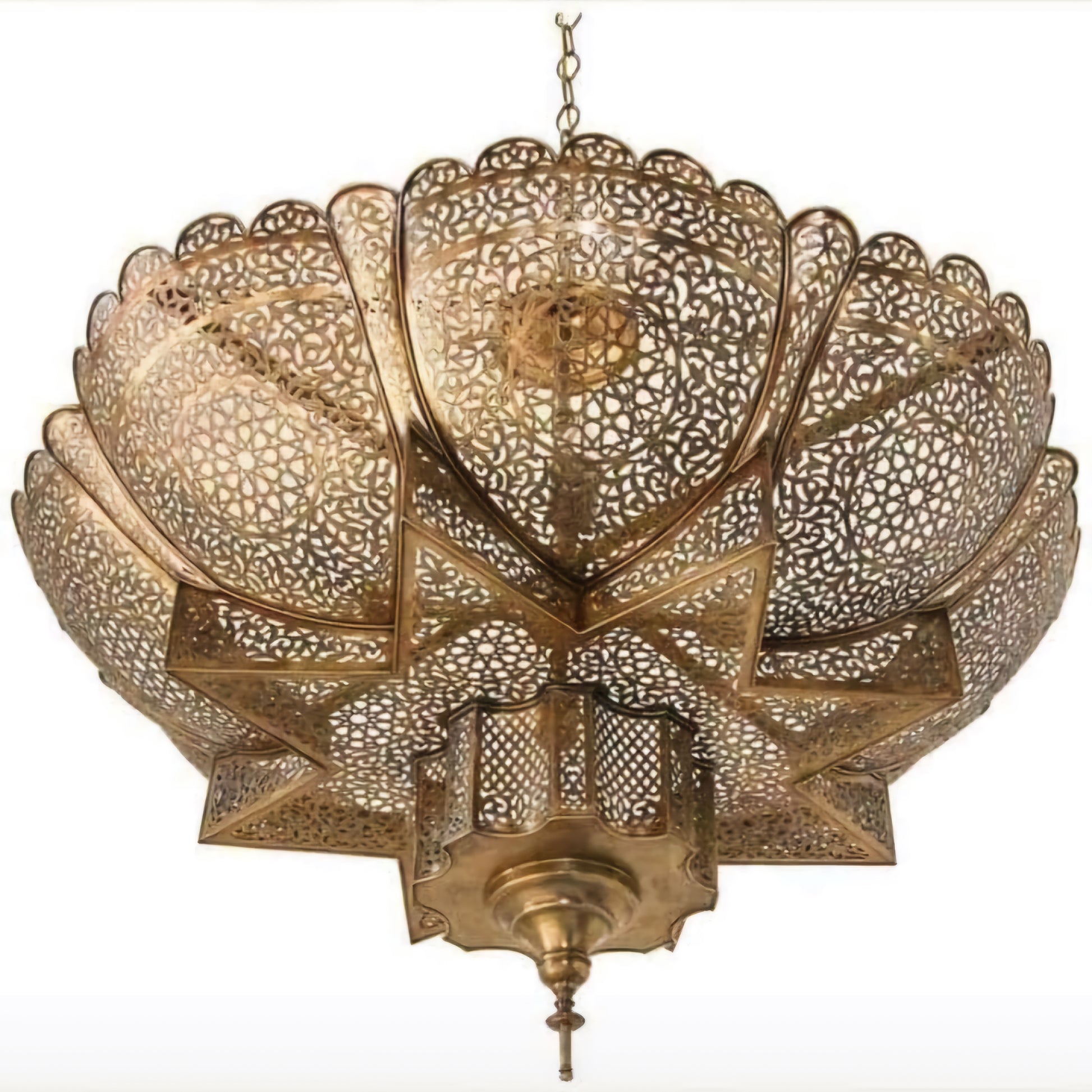 Moroccan Chandelier, brass Chandelier, art deco lamp - Golden Glory Limited