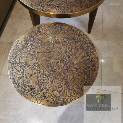 Ifrane Table, medium luxury decoration, handmade, hand hammered - Mouloudahome