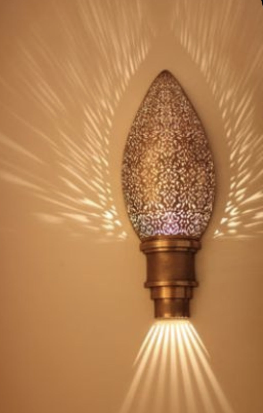 Wall sconce, space ship wall sconce, moroccan modern, handmade craft - Golden Glory Limited