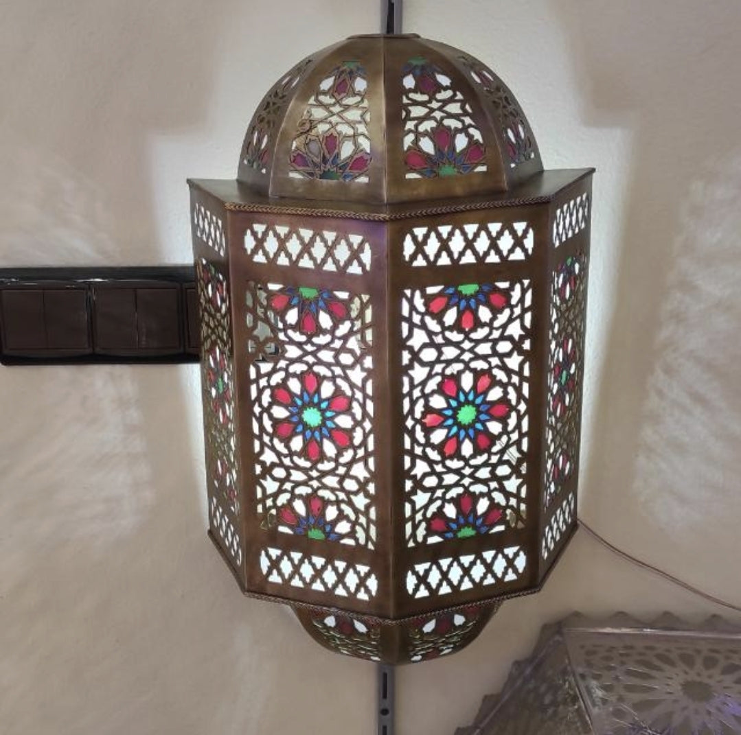 Wall lamp, wall sconce, moroccan lantern, moroccan modern - Golden Glory Limited