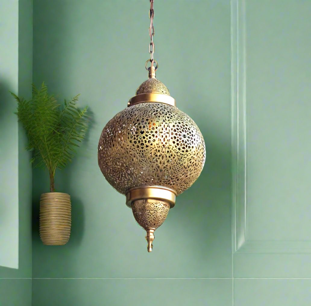 Moroccan pendant lamp, Genuine brass pendant light - Golden Glory Limited