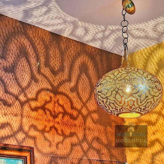 Moroccan pendant light, chandelier, hanging lantern, Moroccan lantern, designer lamp, ceiling light, 5 finishes available - Mouloudahome