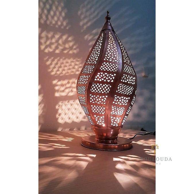 Moroccan Lighting, Copper floor lamp, Home Decor, Hurricane Light, Modern lamp, Desk lamp,