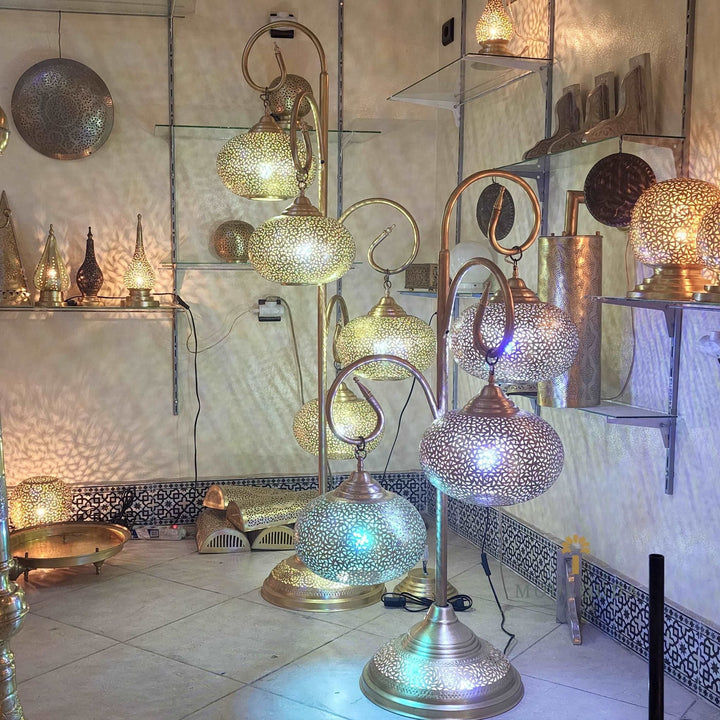 Moroccan lamp , brass floor lamp, Home Decor, Standing lamp, luxury