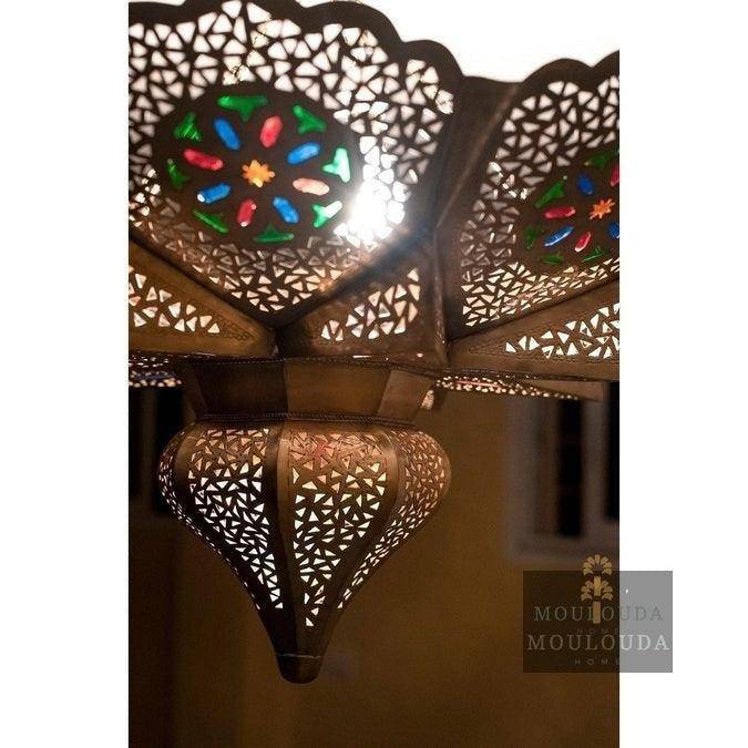 Moroccan Chandelier, Unique Ceiling light, Moroccan Lighting 60cm Diameter, Oriental Style Art Lamp