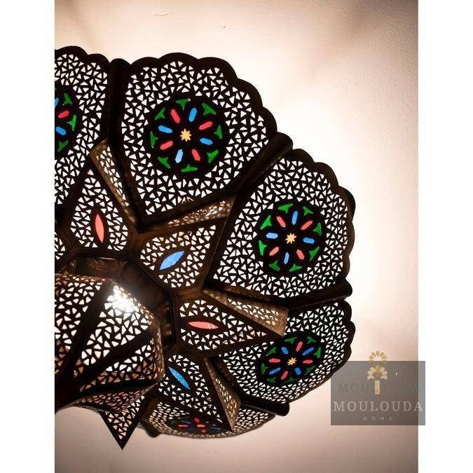 Moroccan Chandelier, Unique Ceiling light, Moroccan Lighting 60cm Diameter, Oriental Style Art Lamp