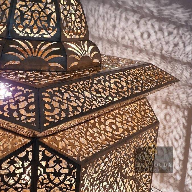 Beautiful Handmade Moroccan Standing Lamp - Unique 4-Color Boho Floor Light