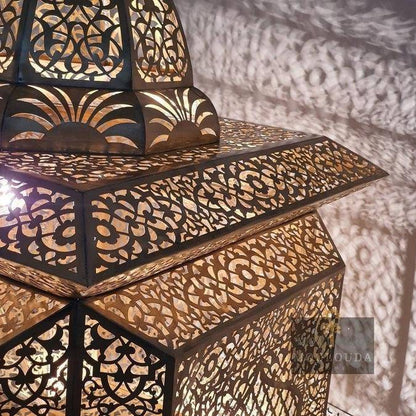 Beautiful Handmade Moroccan Standing Lamp - Unique 4-Color Boho Floor Light