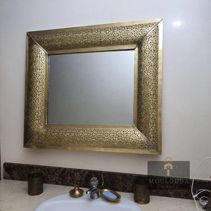 Moroccan Mirror, Vanity Mirror, handmade Copper Mirror,