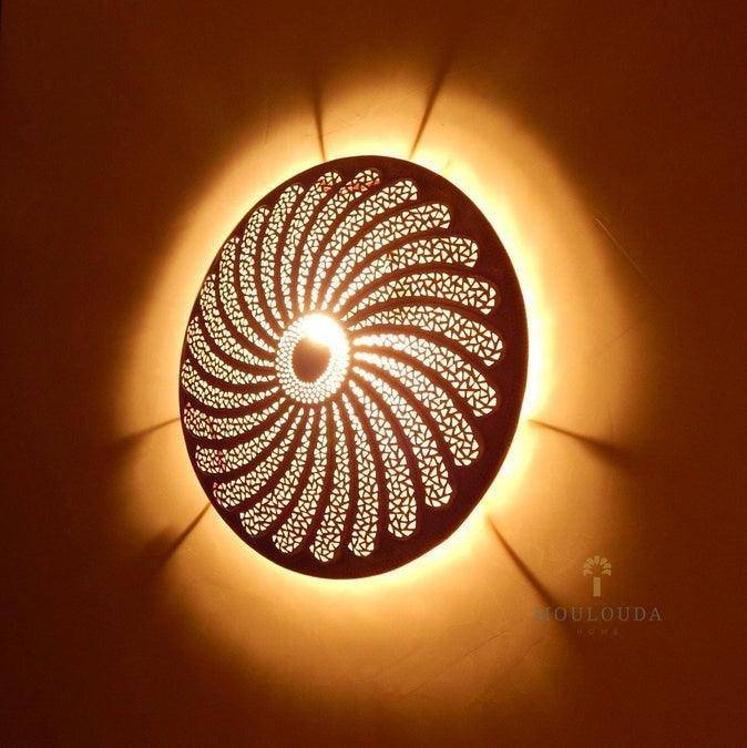 Illuminate Your Space with Handmade Moroccan Flower Wall Light