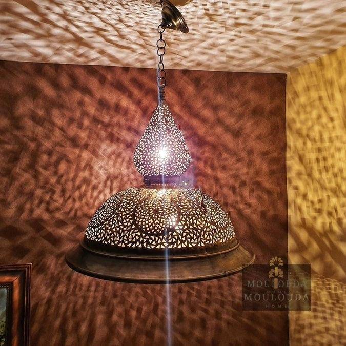 Moroccan Art Deco Chandelier, Handmade Crafts, Boho Lighting, Morocco lamp