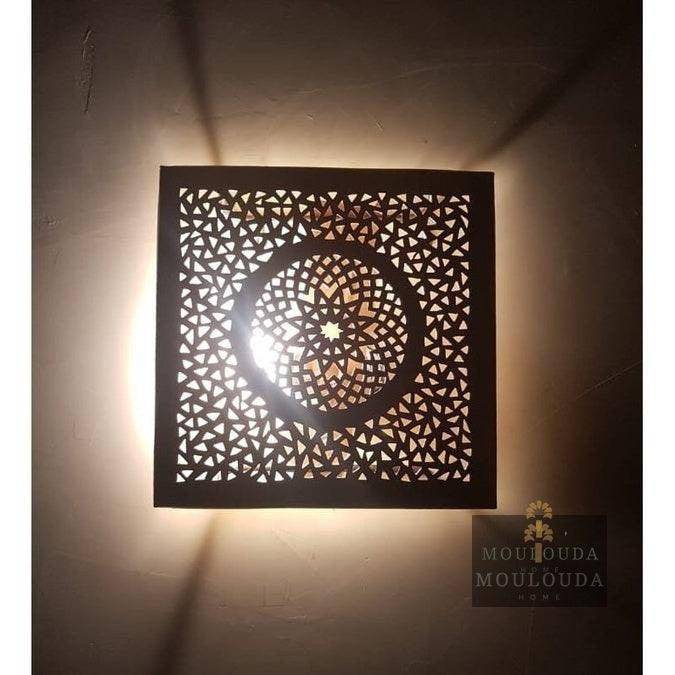 Handmade, Wall Lamp, Light Cover, light Shape Pattern, Squared Wall sconce