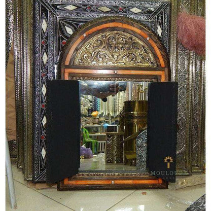 Moroccan door Mirror, Handmade Moroccan Vanity Mirror Can be Opened and Closed, Wall decor, wall sconce, Decor Mirror, Sculpted Mirror