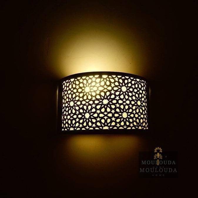 Wall Lamp - Moroccan Sconce - Hanging Wall Light - Boho Lighting - Modern Lighting - Art Deco Lamp - Metal Wall Lamp - Brass Wall Light