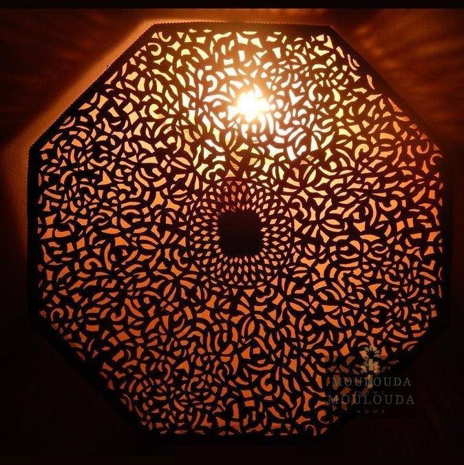 Aplique de pared - Lámpara de latón - Art Deco - Arquitectónico - Oriental - Luz de pared - Luz de arte - Lámpara de salón - mediados de siglo