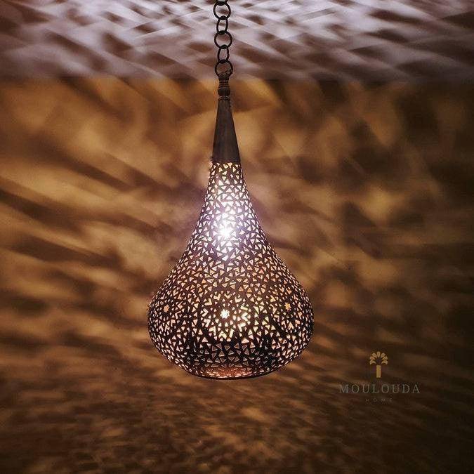 Marokkanische Pendelleuchte, handgefertigter marokkanischer Kronleuchter, Designerlampe, Art-Deco-Lampe, Deckenleuchte 5 Farben erhältlich