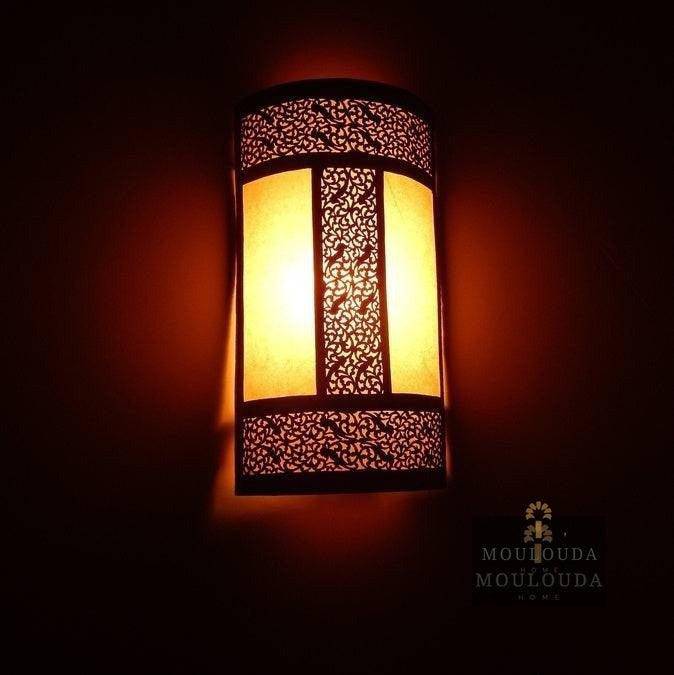 Moroccan Sconce, Wall Lamp - Hanging Wall Light - Boho Lighting - Modern Lighting - Art Deco Lamp - Metal Wall Lamp - Brass Wall Light