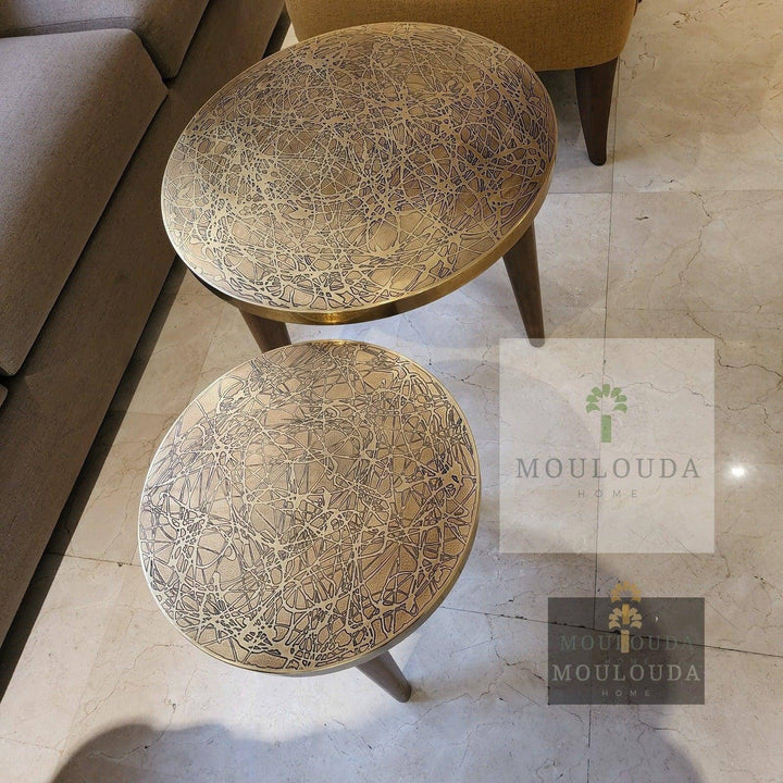 Ifrane Table, medium luxury decoration, handmade, hand hammered