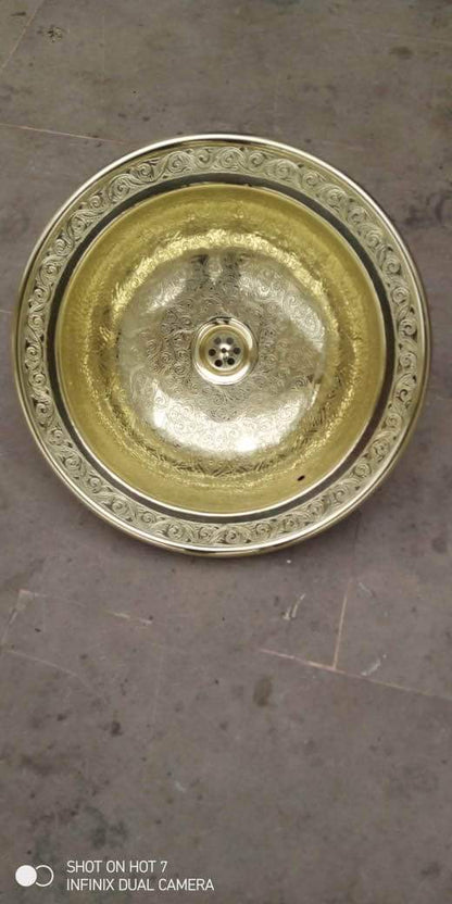 Golden sink, moroccan sink, luxurious sink for sale, made from genuine brass - Golden Glory Limited