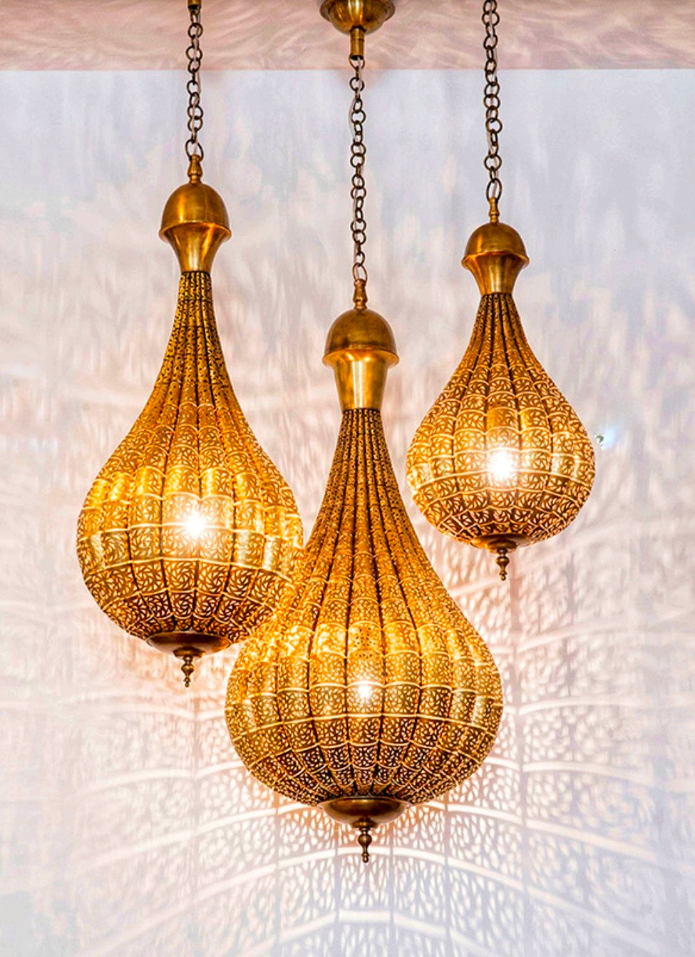 Moroccan handmade Chandelier, Ceiling lamp, lighting fixture, made from genuine brass