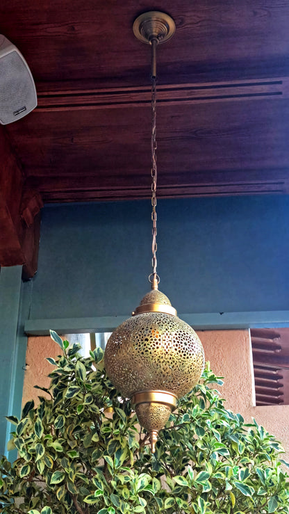 Moroccan pendant lamp, Genuine brass pendant light - Golden Glory Limited