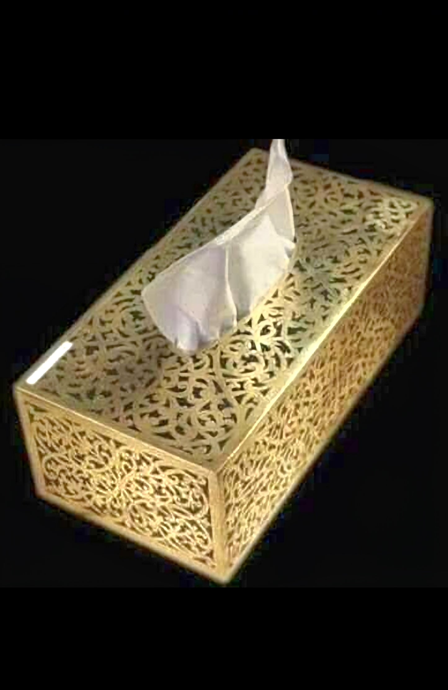 Tissue box holder, golden luxury paper box holder - Golden Glory Limited