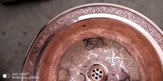 Copper copper sink, handmade Moroccan sink - Golden Glory Limited