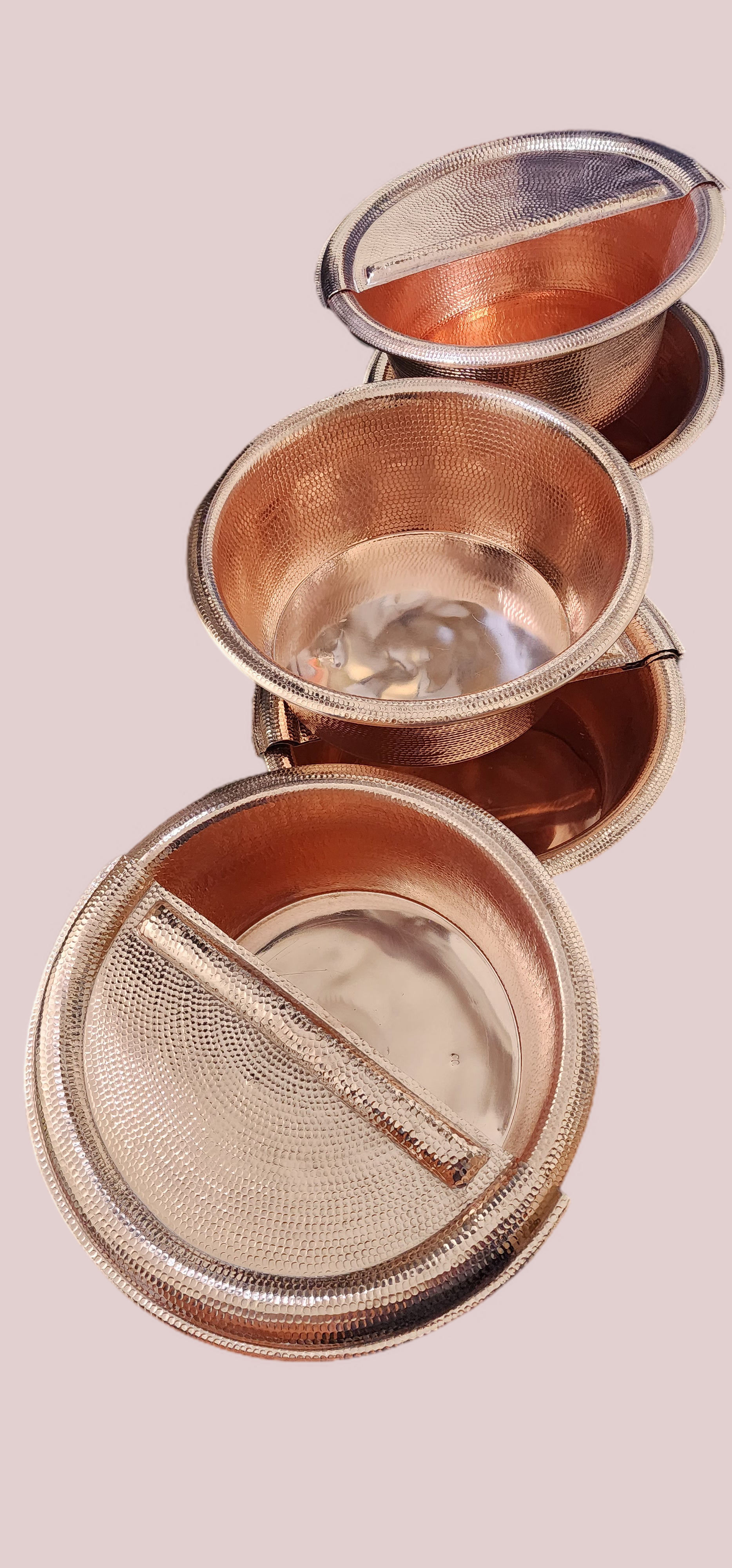 Spa Bowl, Foot Soak with Removable Foot Rest, Hammered Copper Pedicure - Golden Glory Limited