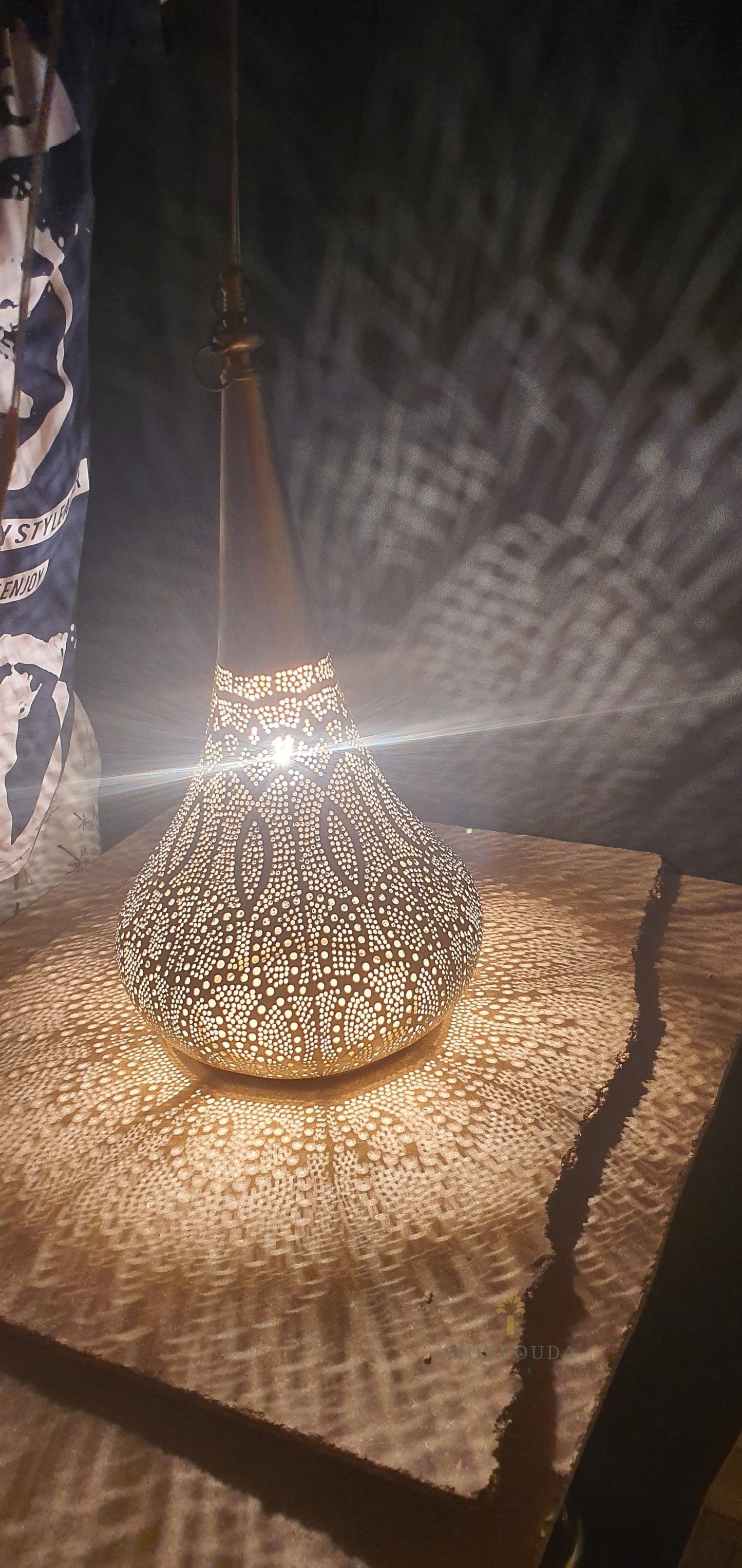 Art Deco Chandelier, Moroccan Handmade Crafts, Boho Lighting, Morocco lamp - Mouloudahome