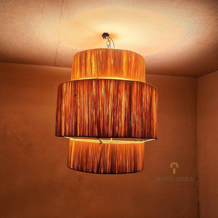 Chandelier, Moroccan pendant light, Rattan hanging lantern, Moroccan lantern - Mouloudahome