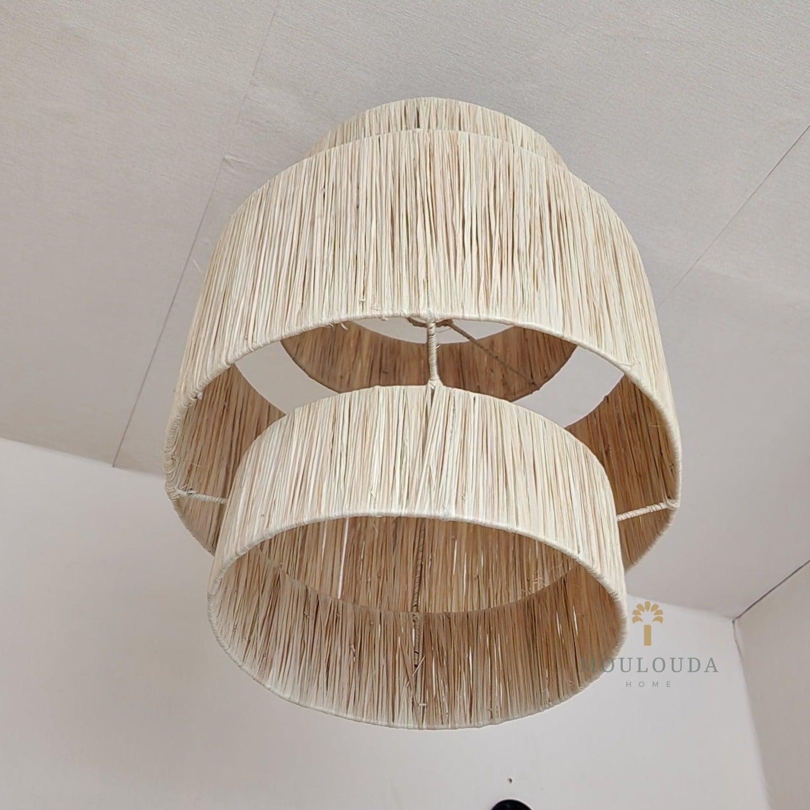 Chandelier, Moroccan pendant light, Rattan hanging lantern, Moroccan lantern - Mouloudahome