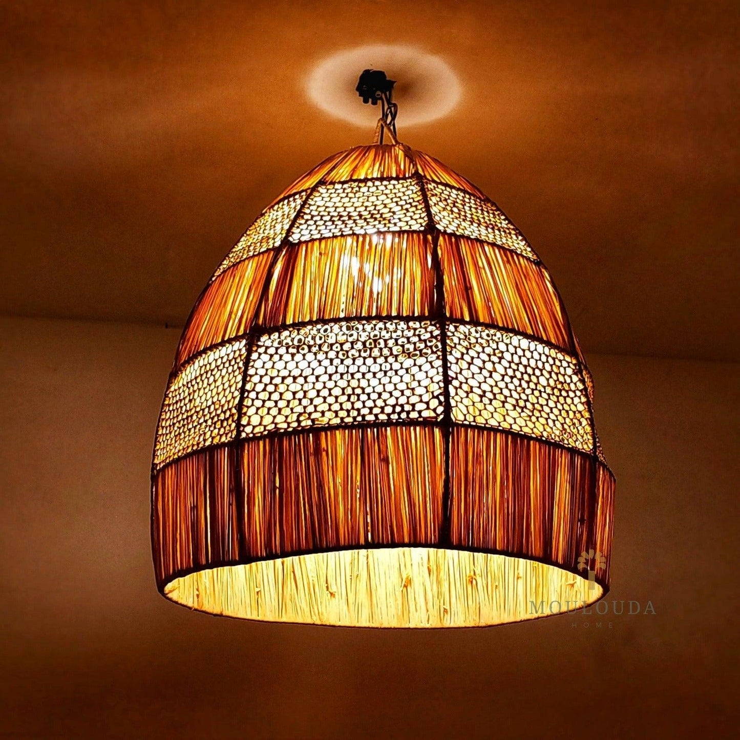 Moroccan pendant light, Rattan chandelier, hanging lantern, Moroccan lantern - Mouloudahome