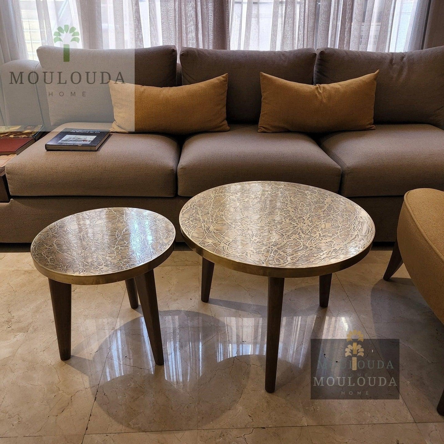 Ifrane Table, medium luxury decoration, handmade, hand hammered - Mouloudahome